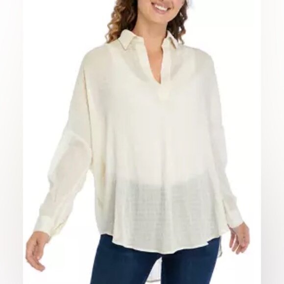 French Connection Women's Rhodes V-Neck Drop Shoulder Pullover Blouse, Size XS - Picture 1 of 8